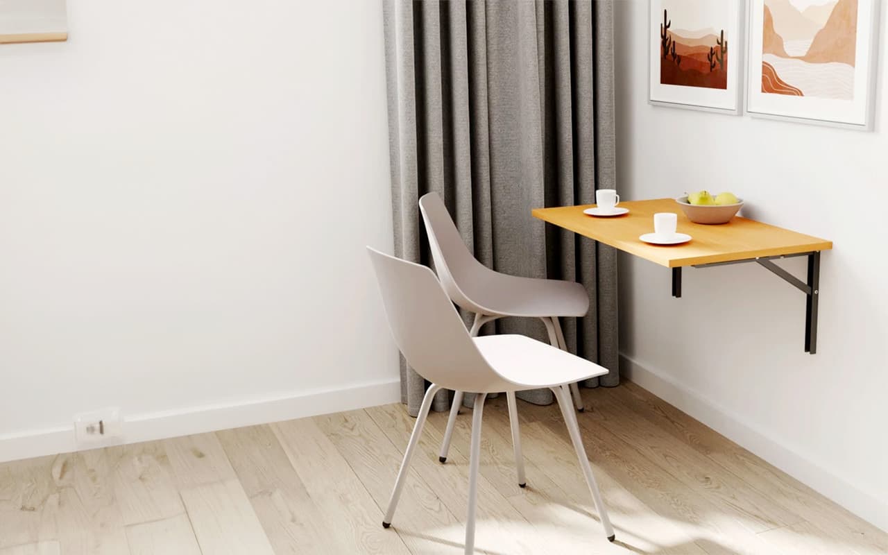 La table murale escamotable : la table de cuisine idéale pour petit espace