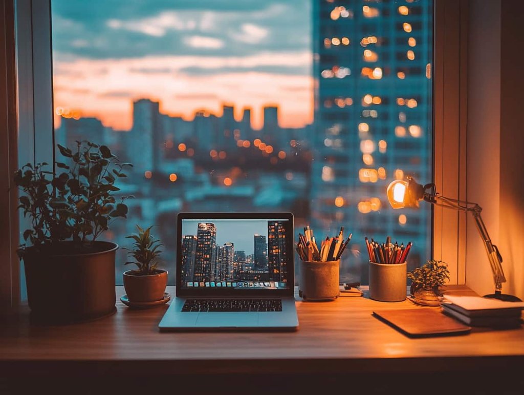 faire un coin bureau pour le télétravail prés d'une fenêtre